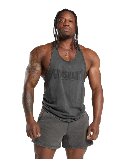 Gymshark Heritage Washed Stringer Onyx Grey