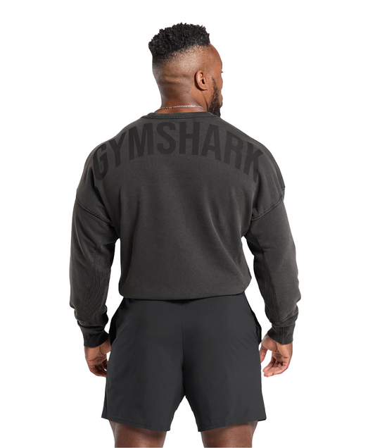 Gymshark Power Washed Crew Black