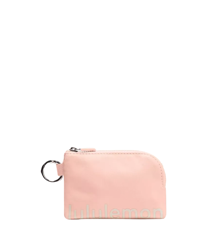 Lululemon Clippable Card Pouch Flush Pink/white Opal