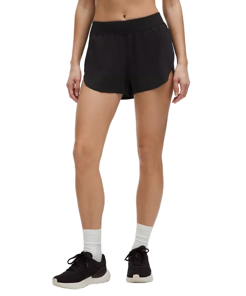 Lululemon Fast And Free High Rise Classic Fit Split Short 3" Black