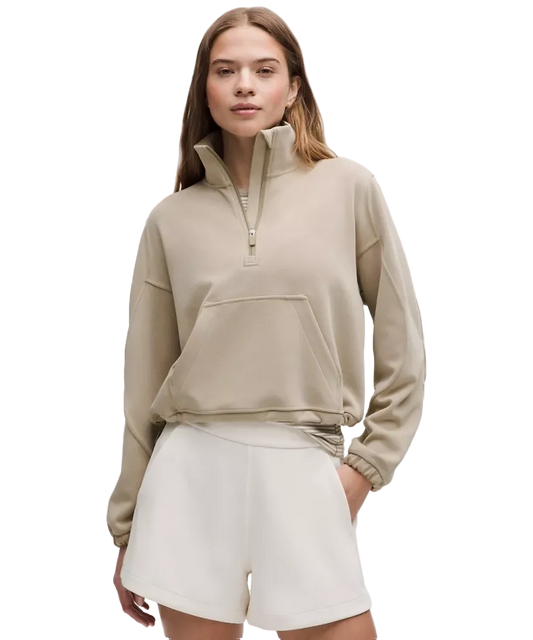 Lululemon Brushed Softstreme Half Zip Sheer Oak