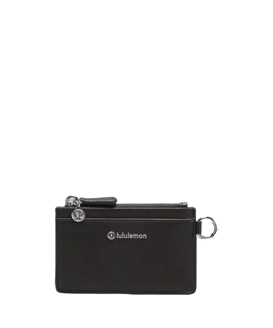 Lululemon Leather Alternative Card Case Black/silver