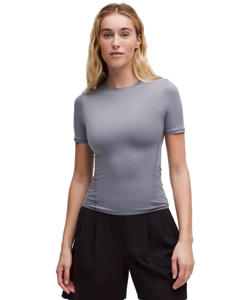 Lululemon Wundermost Ultra Soft Nulu Hip Length Crewneck Shirt Solar Grey
