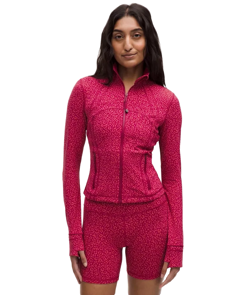 Lululemon Define Cropped Jacket Nulu Leopard Daisy Emboss Black Leopard Daisy Emboss Black