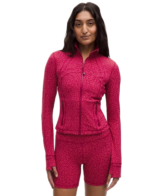 Lululemon Define Cropped Jacket Nulu Leopard Daisy Emboss Black Leopard Daisy Emboss Black