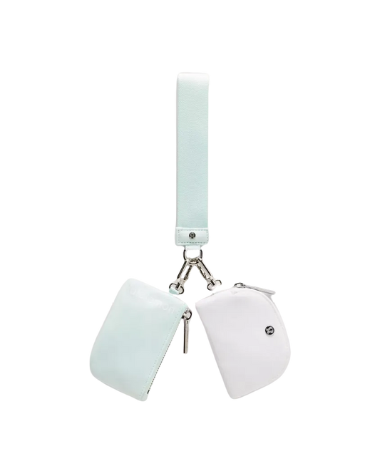 Lululemon Dual Pouch Wristlet Mint Breeze/white