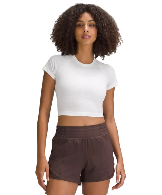 Lululemon Swiftly Tech Cropped Short Sleeve Shirt 2.0 White