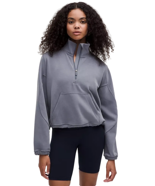 Lululemon Brushed Softstreme Half Zip Solar Grey