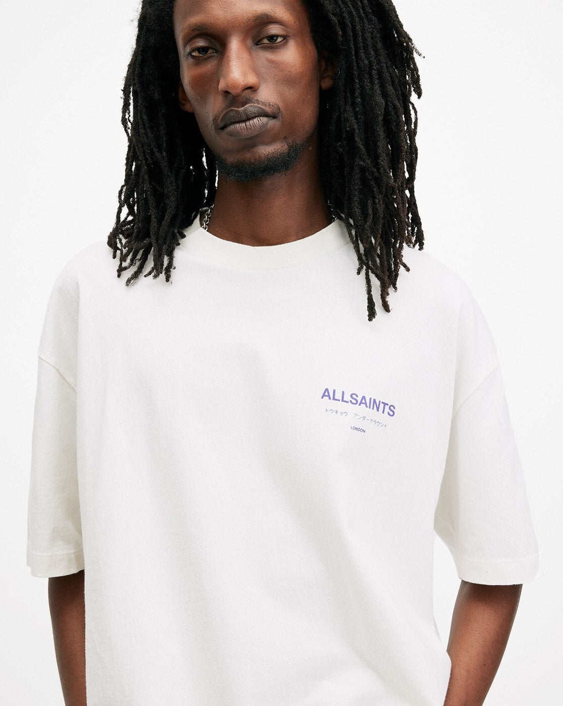 Underground Logo Print Loose Fit Crew Neck T Shirt