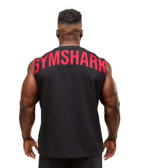 Gymshark Power Cut Off Tank Black/conditioning Red