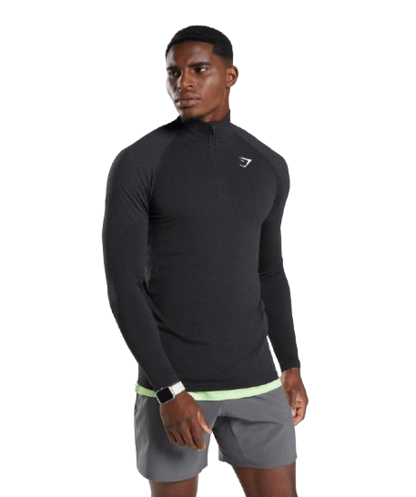 Gymshark Vital Seamless 1/4 Zip Black/silhouette Grey