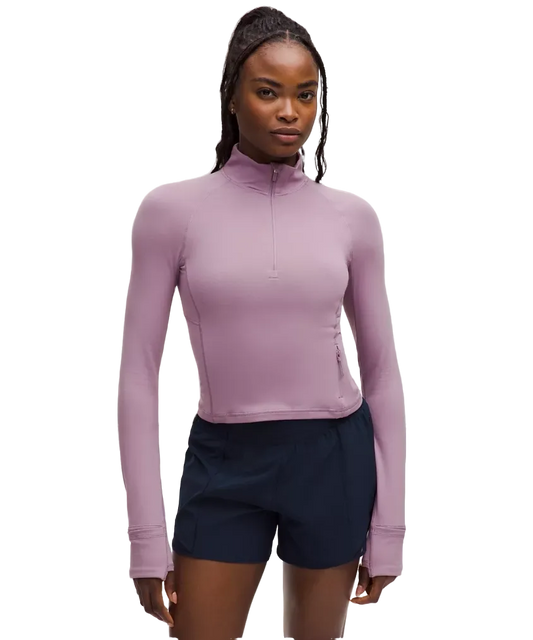 Lululemon It's Rulu Cropped Half Zip Updated Lavender Lux
