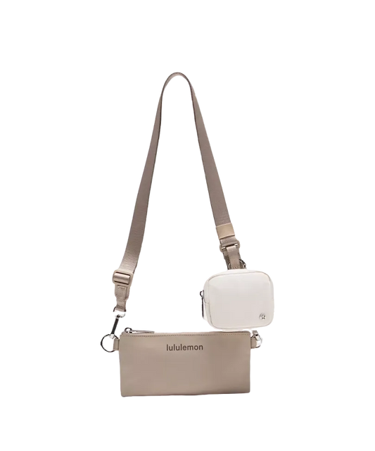 Lululemon Dual Pouch Sling Sheer Oak/light Ivory/lava Cake