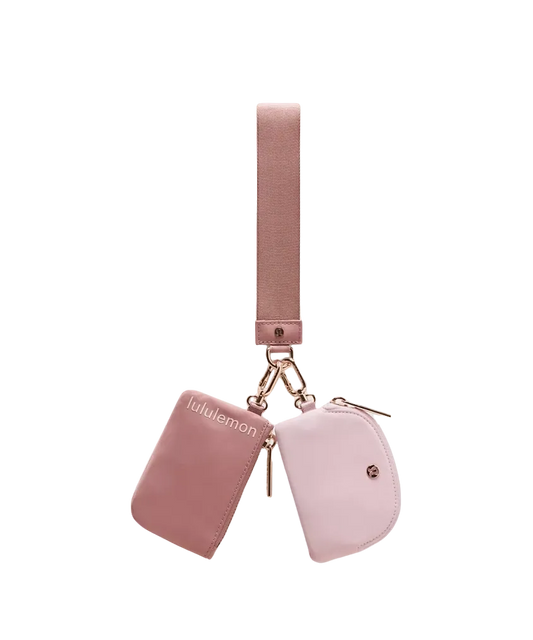Lululemon Dual Pouch Wristlet Spiced Chai/pink Haze