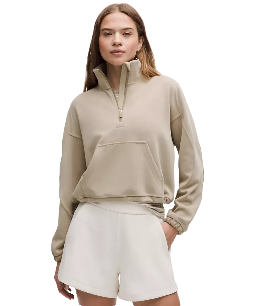 Lululemon Brushed Softstreme Half Zip Sheer Oak