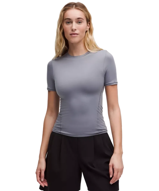 Lululemon Wundermost Ultra Soft Nulu Hip Length Crewneck Shirt Solar Grey