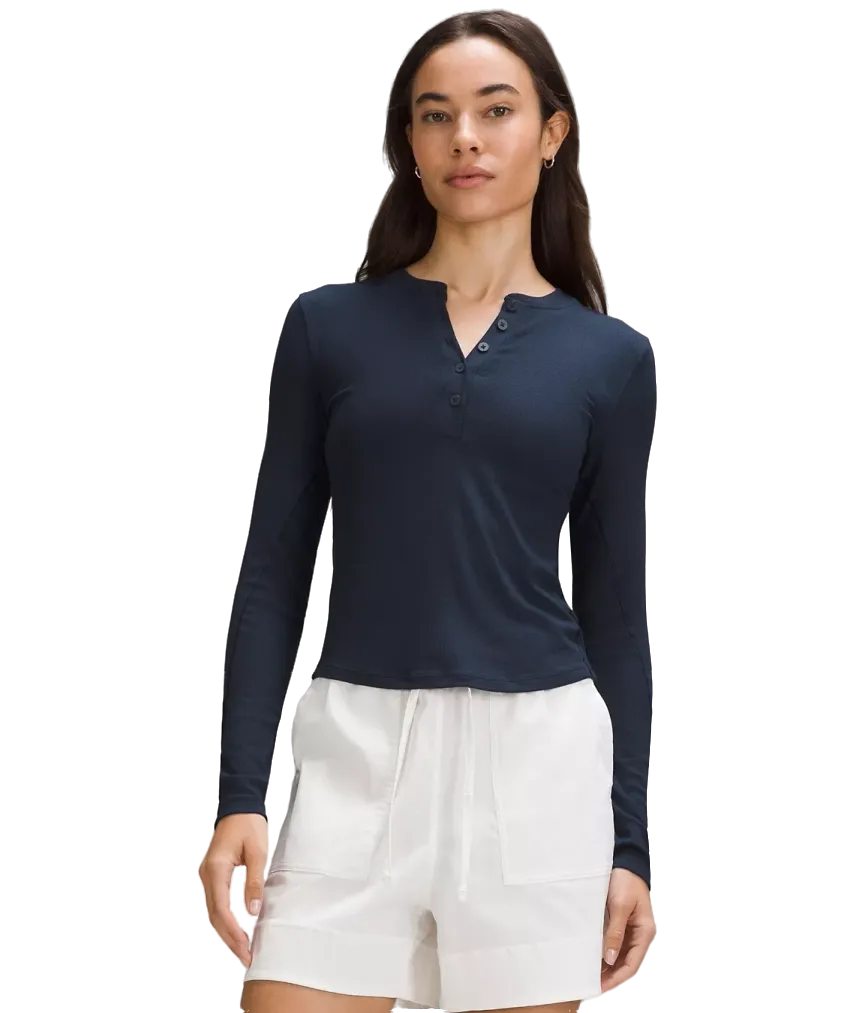 Lululemon Hold Tight Long Sleeve Henley True Navy