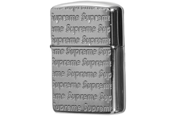 Supreme Repeat Engraved Zippo Silver