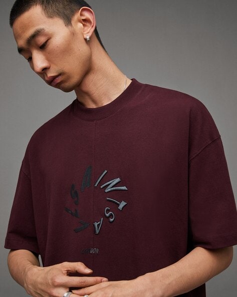 All Saints Halo Cotton Relaxed Fit T Shirt (mars Red)