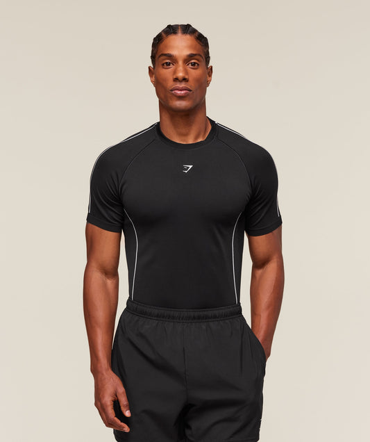 Gymshark Clean Contour Seamless T Shirt Black/white